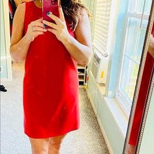 Red/orange classic dress.